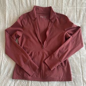 ZYIA Active Salmon Pink Half Zip Long Sleeve Pullover Athletic Jacket Size XL